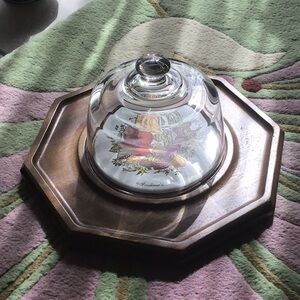 Goodwood Octagonal charcuterie board with cloche. Vintage